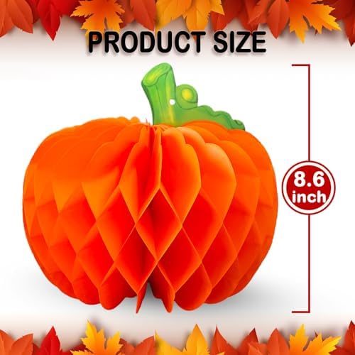 Fall Paper Pumpkins Honeycomb 8.6Inch - Image 5
