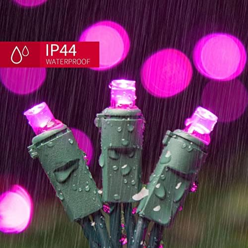 LAMPHOME 100 LED Pink Valentine Lights, 21.6ft Valentine Room Lights Green Wire, connectable Plug in Pink Christmas String Light Indoor Outdoor for Bedroom Valentines Day Party Galentine's Day Deco - Image 2