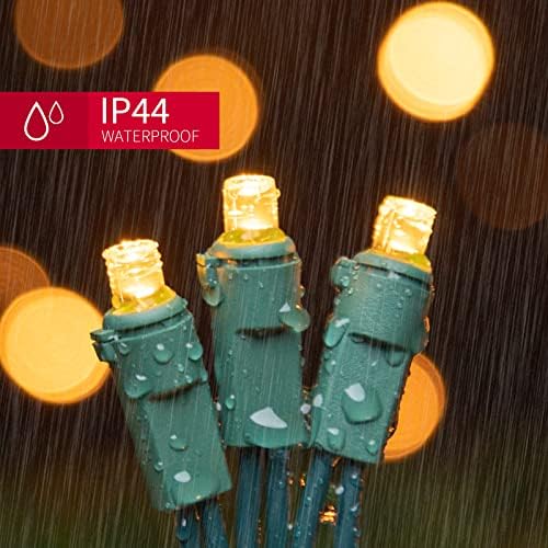LAMPHOME Christmas Lights Indoor Outdoor, 21.6FT 100 LED Yellow Warm White String Lights Waterproof, Mini Fairy Lights Plug in for Christmas Tree, Bedroom, Classroom Decor,Mardi gras Lights Outside - Image 2
