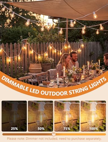 GOOTHY LED Outdoor String Lights Waterproof, 50Ft G40 Globe Patio Light Plug in with 52 Shatterproof Bulbs, Hanging Outdoor Lights for Backyard Garden Bistro Balcony Party Wedding Decor, White Wire - Image 4