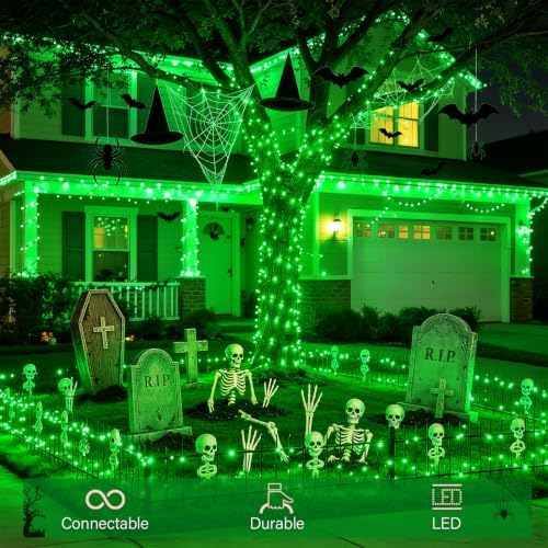 JMEXSUSS 250 LED Green Christmas Lights, 91.5ft Halloween Lights Plug in - Image 3