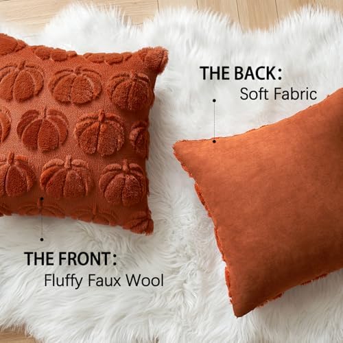 MIULEE Fall Pillow Covers Pumpkin Fall Decor 16x16 Rust - Image 6