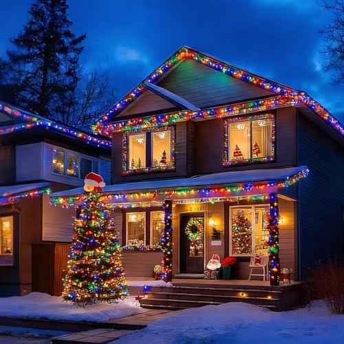 LAMPHOME Multi-Colored Christmas Mini String Lights, 60 LED Waterproof Fairy Tree Lights Plug in, Connectable Christmas Decorations for Indoor Outdoor Easter Patio Holiday Theme Party Yard House - Image 3