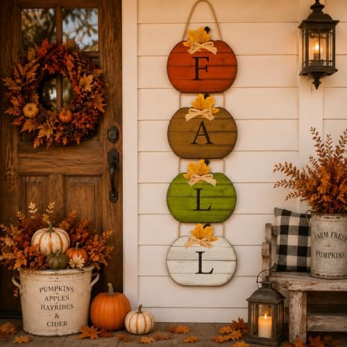 Vicenpal Fall Signs Thanksgiving Porch Decor, Multicolor, Pumpkin by Vicenpal