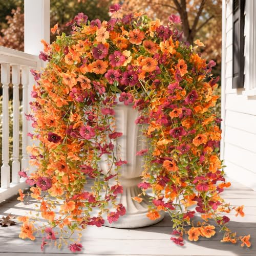 Homsunny Artificial Mums for Outdoors Hanging Flowers for Home Fall Decor by HomeD%C3%A9cor