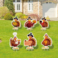 Thanksgiving Yard Signs Outdoor Decorations - 6 PCS Turkey Yard Stakes Outside Decor - Fall Harvest Party Decorative Signs for Yard Home Lawn Patio Garden by Sarybei