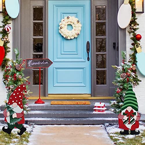 YEAHOME Outdoor Christmas Decorations for Home, Decorative Garden Stakes 2 Pack Gnomes for Christmas Decor, Metal Yard Signs Xmas Decorations for Outside Garden Yard Lawn Patio Holiday Party - Image 7