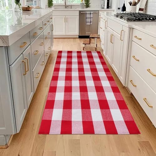 Christmas Buffalo Plaid Rug 3 x 5 Ft, Red White Indoor Outdoor Rug - Image 7