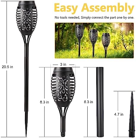 Toodour Solar Torch Flame Lights, 12 Pack Solar Halloween Lights Outdoor - Image 4