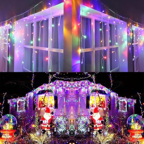 Joomer 66FT Christmas Icicle Lights Outdoor Non-Connectable Multicolor - Image 5