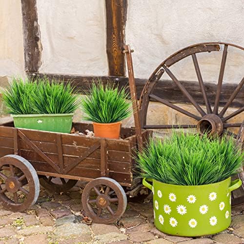 Ouddy Decor 24 Pcs Artificial Plants Outdoors Fake Greenery Stems, Green - Image 6