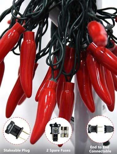 13.6FT Christmas Chili Pepper String Lights, 35 LED Bulbs, Plug in - Image 4