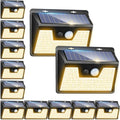 Peasur Solar Lights Outdoor Waterproof, 12Pack 140LED Motion Sensor Lights Solar Powered 3 Modes, Solar Security Fence Lights for Wall Garden Yard Outside(Warm White) by Peasur