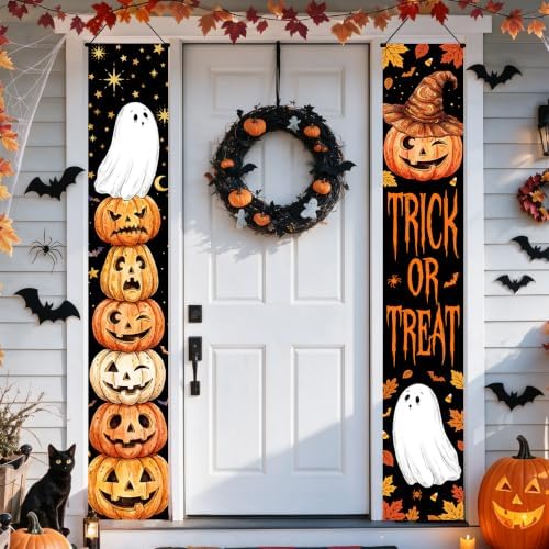 Halloween Door Banners Outdoor Halloween Decorations Pumpkin Porch Decor by Xiolcxdr
