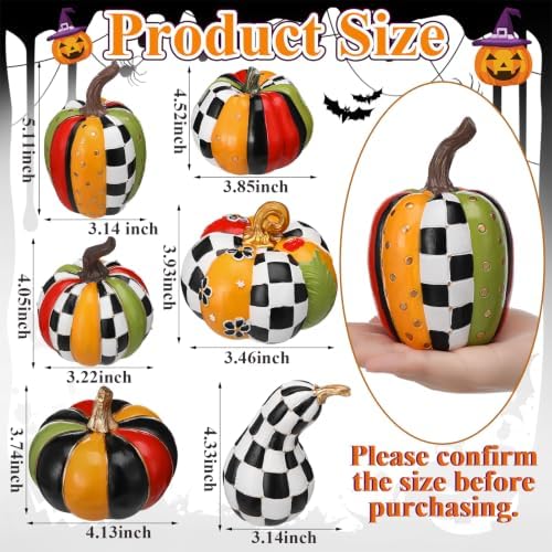 Thyle 6 Pack Decorative Pumpkins, Halloween & Fall Decor for Table - Image 2