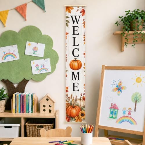 Farmhouse Fall Welcome Porch Door Banner Wall Decorations 8x47 - Image 3