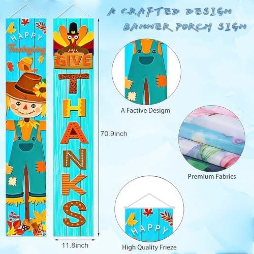 HOMETITUTE Give Thanks Porch Banner Set 12 x 71 Inch 2 Pack - Image 6