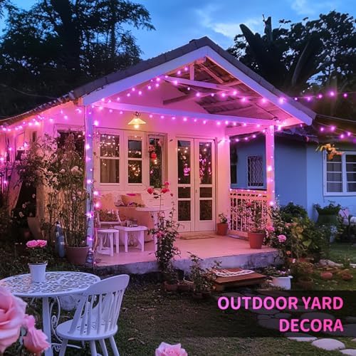 JMEXSUSS 600 LED Pink Christmas String Lights Indoor Outdoor Plug in - Image 3