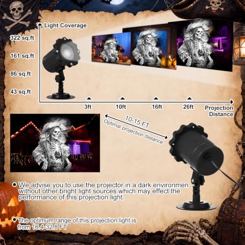 Treela Halloween Projector Light Outdoor Spooky Decorations, Dynamic - Image 4