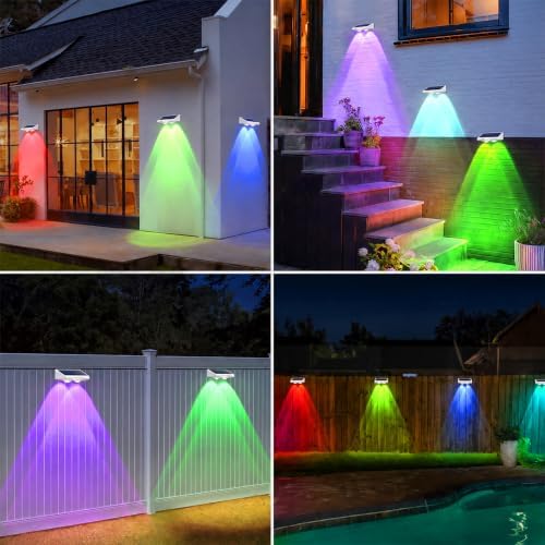 Brightever Solar Fence Lights White 12-Pack, Color Changing & 7 Fixed Color - Image 7