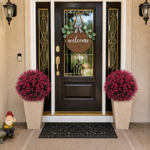 PATIO CHOICE Topiary Trees Artificial Outdoor Boxwood Ball Trees with Ground Spike Set of 2 22" Fake Outdoor Plants Faux Bushes and Shrubs Decorations for Outdoor Indoor Front Porch Garden - Image 7