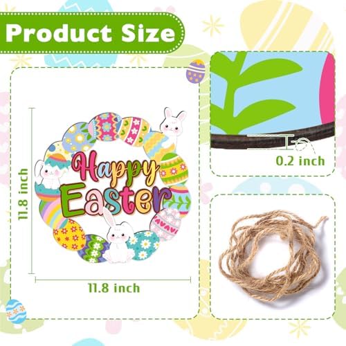 Britimes Welcome Door Sign, Wooden, for Front Door, Easter Spring - Image 3