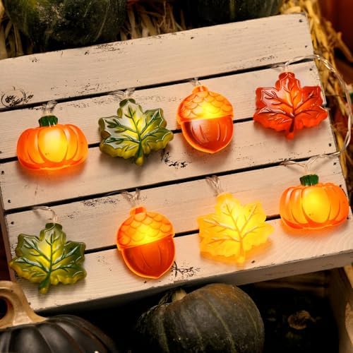 LOLStar Fall Decor, Fall String Lights, 9.8FT 20LED Thanksgiving Lights - Image 4
