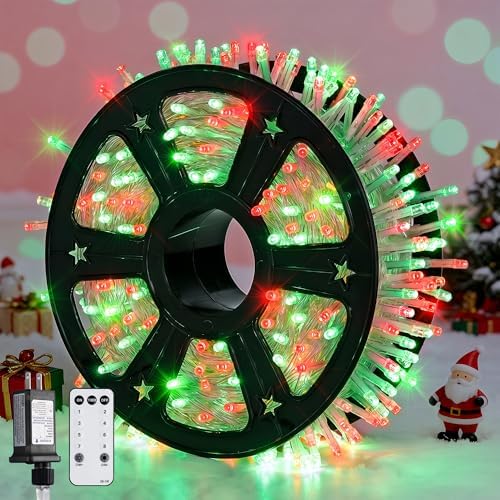 JMEXSUSS 600 LED Red and Green Halloween String Lights Outdoor Clear Wire by JMEXSUSS