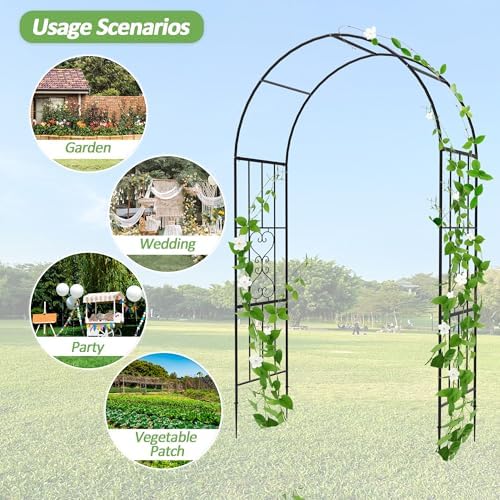Garden Arch - 87"(H)*47"(L), Rust-Resistant and Sturdy Metal Garden Arbor, Trellis for Climbing Plants Outdoor, Use for Backyard, Patio, Lawn and Wedding Decorations（20MM Pipe） - Image 5