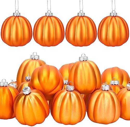 Tigeen 12 Pcs Fall Pumpkin Tree Ornaments Autumn Hanging Decor, Classic by Tigeen