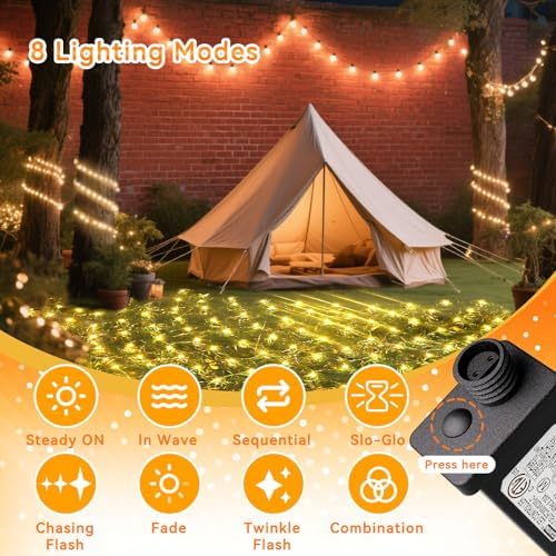 LitHome 14.8FT x 5FT Christmas Net Lights Outdoor Mesh Lights Connectable - Image 2