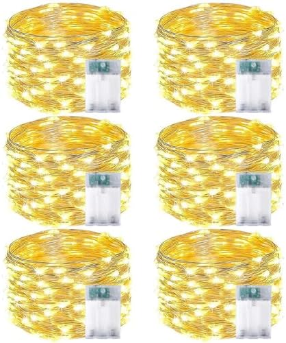 6 Pack Fairy Lights Battery Operated 16FT 50 LED String Lights Warm White by EXF