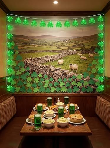 Shamrock String Lights, 8.5Ft St Patrick's Day Decorations String Lights with 10 Clover Lights, Connectable Shamrock Indoor Fairy Lights for St Patrick's Day Party Irish Holiday Garden Decor, White - Image 5
