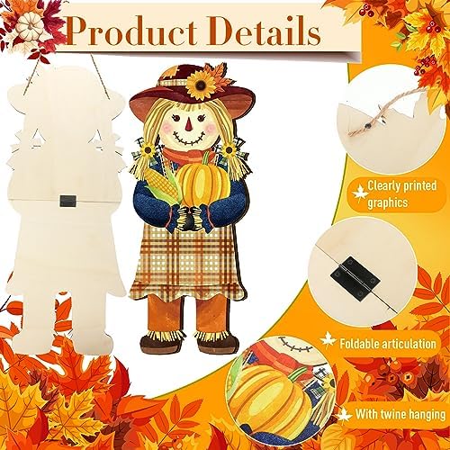Barydat 2 Pcs Fall Welcome Sign for Front Porch Thanksgiving Decor Outdoor - Image 3