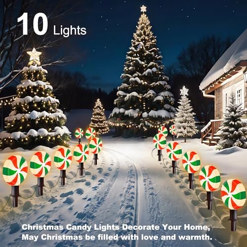 Ultimate Unicorn Christmas Lollipop Pathway Lights Red & Green, with Stakes - Image 6