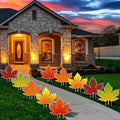 10 Pcs Lighted Maple Leaf Fall Thanksgiving Yard Sign Stake Decor by Memorywuu