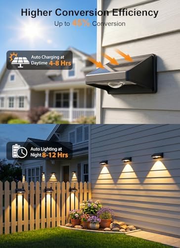 Solar Fence Lights Outdoor,7 Colors & RGB Fence Lights Solar Powered,2Pack - Image 4