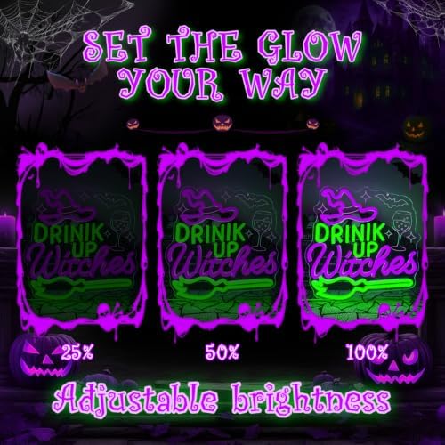 Halloween Neon Sign Drink Up Witches Led Neon Sign for Wall Decor Dimmable - Image 5
