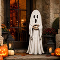 Halloween Porch Sign, Coffee Ghost Wooden Front Door Decor by Beeveer