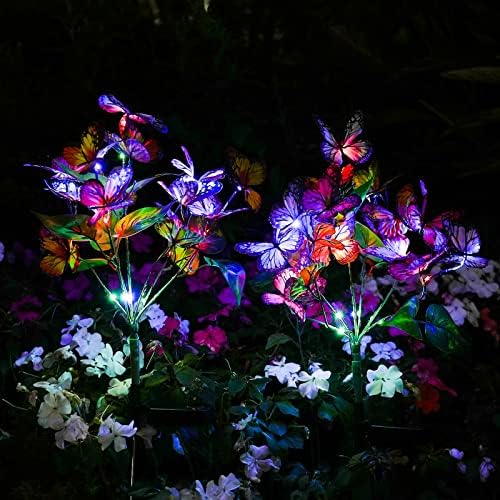 Adecorty Solar Garden Lights Outdoor Waterproof Decorative Solar Lights Outdoor 8 Pack with 176 LED 136 Butterfly Flower Garden Decor Yard Decorations Patio Lawn, Gifts for Mother's Day Mom Women - Image 7
