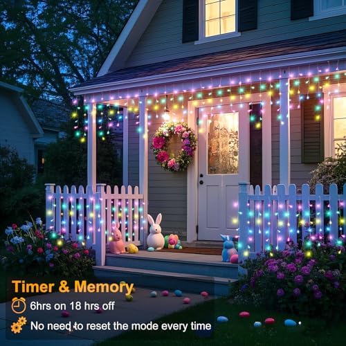 33ft Icicle Lights for Outside, Christmas Lights Outdoor Indoor, 400 LED Twinkle String Light with 75 Drops Clear Wire Short Curtain Light for Thanksgiving Room Home Wall Bedroom, Pastel Multicolor - Image 5