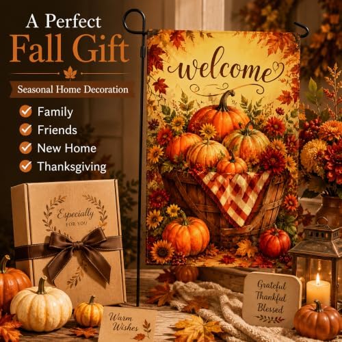 Fall Decor - Fall Welcome Thanksgiving Pumpkin Garden Flag - Image 6