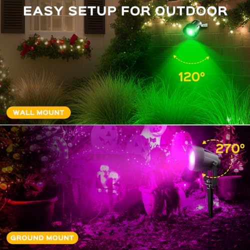 T-SUN Spot Lights Outdoor, Smart RGBW LED Landscape Spotlights 2 Pack - Image 5