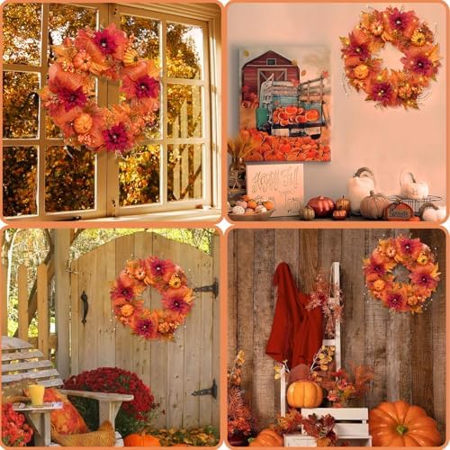Fall Decorations for Home - 20 Inch Fall Wreaths for Front Door - Image 6