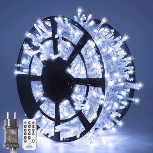 JMEXSUSS 168FT 600 LED White Christmas Lights Outdoor with Remote by JMEXSUSS