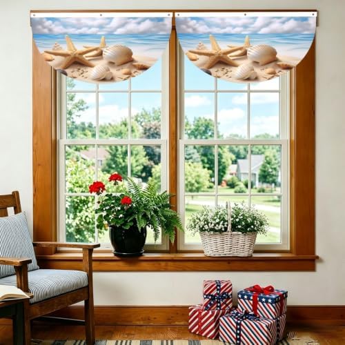 Starfish Blue Sky Semicircular Hanging Decorative Bunting Flag 2pcs - Image 6