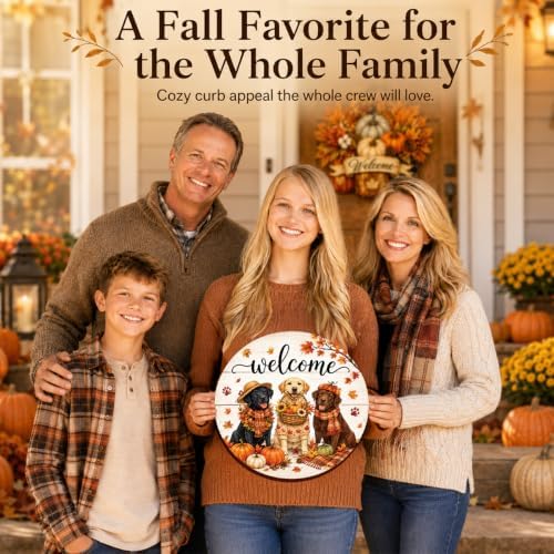 Fall Door Decor Wooden Dog Welcome Sign for Front Door - Image 6