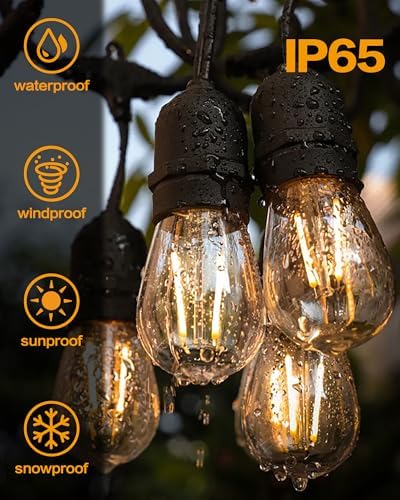 96FT Outdoor String Lights, 2W S14 LED High Bright Waterproof UL - Image 5