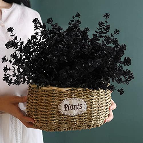 RECUTMS Black Artificial Flowers,Fake Fall Outdoor UV Resistant Plants,8Pcs - Image 3