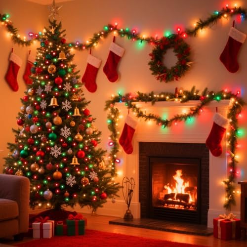 165 FT 500LED Red Green Warm String Lights Indoor Outdoor, Connectable Christmas Tree Lights Waterproof 16 Modes with Timer, Fairy Twinkle Light Plug in for Bedroom Wedding Party Xmas Decorations - Image 3